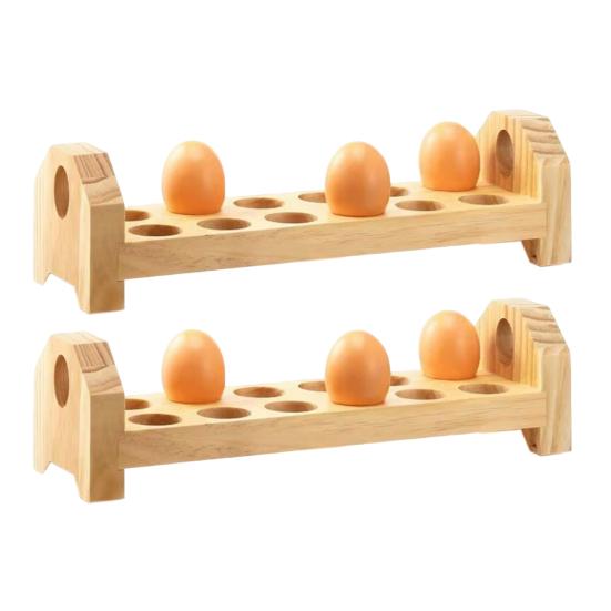 1/2/3Pcs Egg Storage Rack Counter Egg Dispenser Large Capacity Stackable Wooden Storage Organizer for Home Kitchen