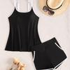 European and American Conservative Split Boxer Shorts Swimsuit Women's Sling Vest Two-piece Set To Cover the Belly and Look Thin Hot Spring Vacation 