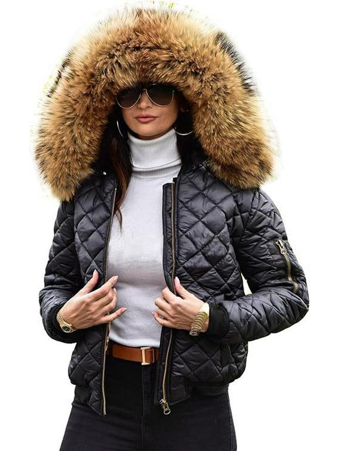 Women's Plus Size Hooded Cotton-Padded Jacket - European & American Style, Short, Warm, Suitable for Autumn & Winter