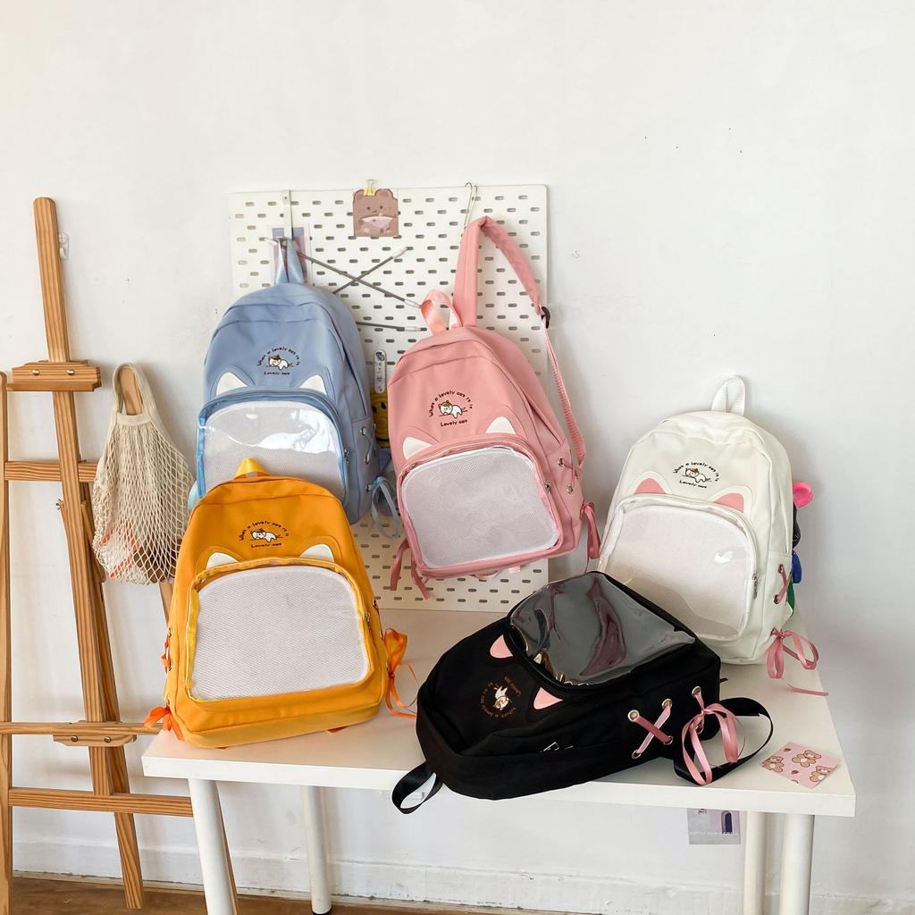 Schoolbag new cute cat soft girl high school middle school student backpack women's Japanese two-dimensional pain bag summer outing backpack