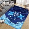 Custom Name,Greninja Home Sofa Decoration for Living Room & Bedroom, Non‑Slip Play Flannel Floor Mat for Game Room