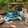 Cute Sea Turtle Flowerpot Turtle Planter Resin Blue Decorative