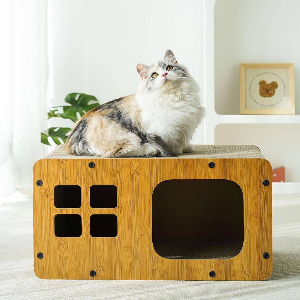 GLOLIT Velký kočičí brousek na drápky Kočičí škrabadlo Dvojí použití Kočičí dřevěné škrabadlo Kočičí Vysoká hustota Nosnost Snadný Vhodný pro všechny Zabraňuje nábytku