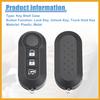 3 Buttons Keyless Entry Remote Key Fob Shell Case Cover for Ram ProMaster 1500 2500 3500 2015-2019 for Fiat Ducato Bravo 500L - Pack of 1 Black