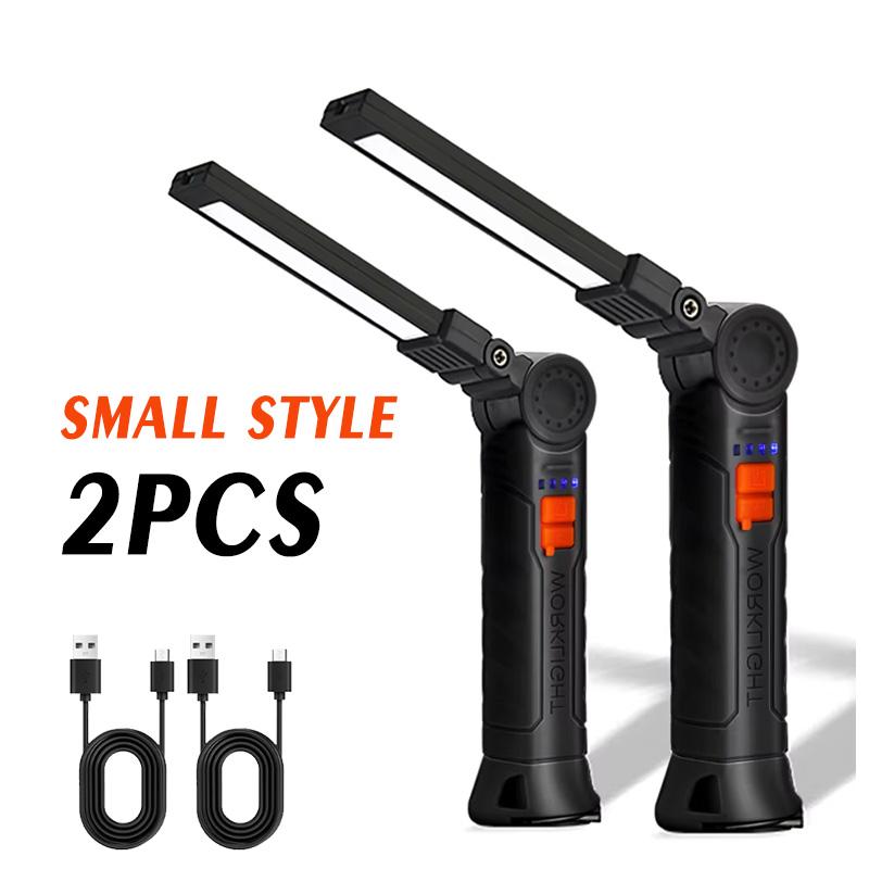 Rechargeable LED Flashlight Work Light Magnet&Hook, Waterproof Job Site&Security Light for Night Work Outdoor Camping Emergency