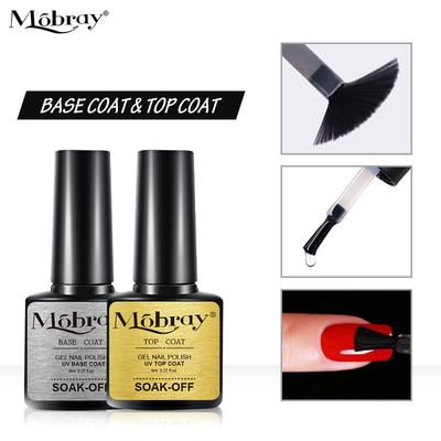 Mobray Top Base Coat Gel Polish With Sticker Shiny Sealer Soak Off Reinforce Long Lasting Nail Art Manicure Gel Varnish Primer
