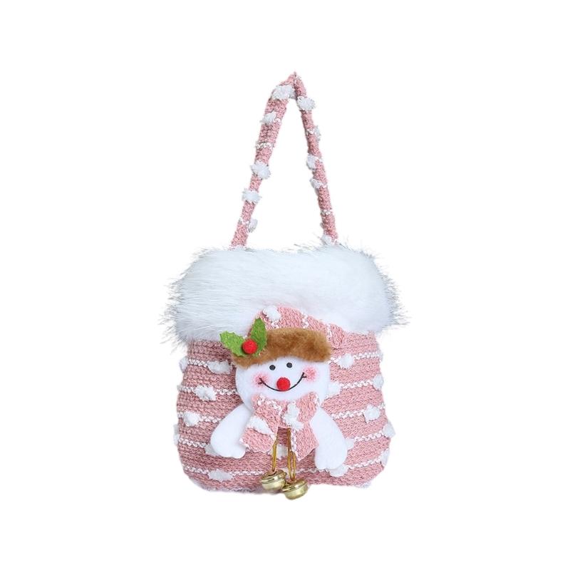 Holiday Gift Sacks Candy Handbag  Snowman Santa Gift Bag For Christmas Parties Family