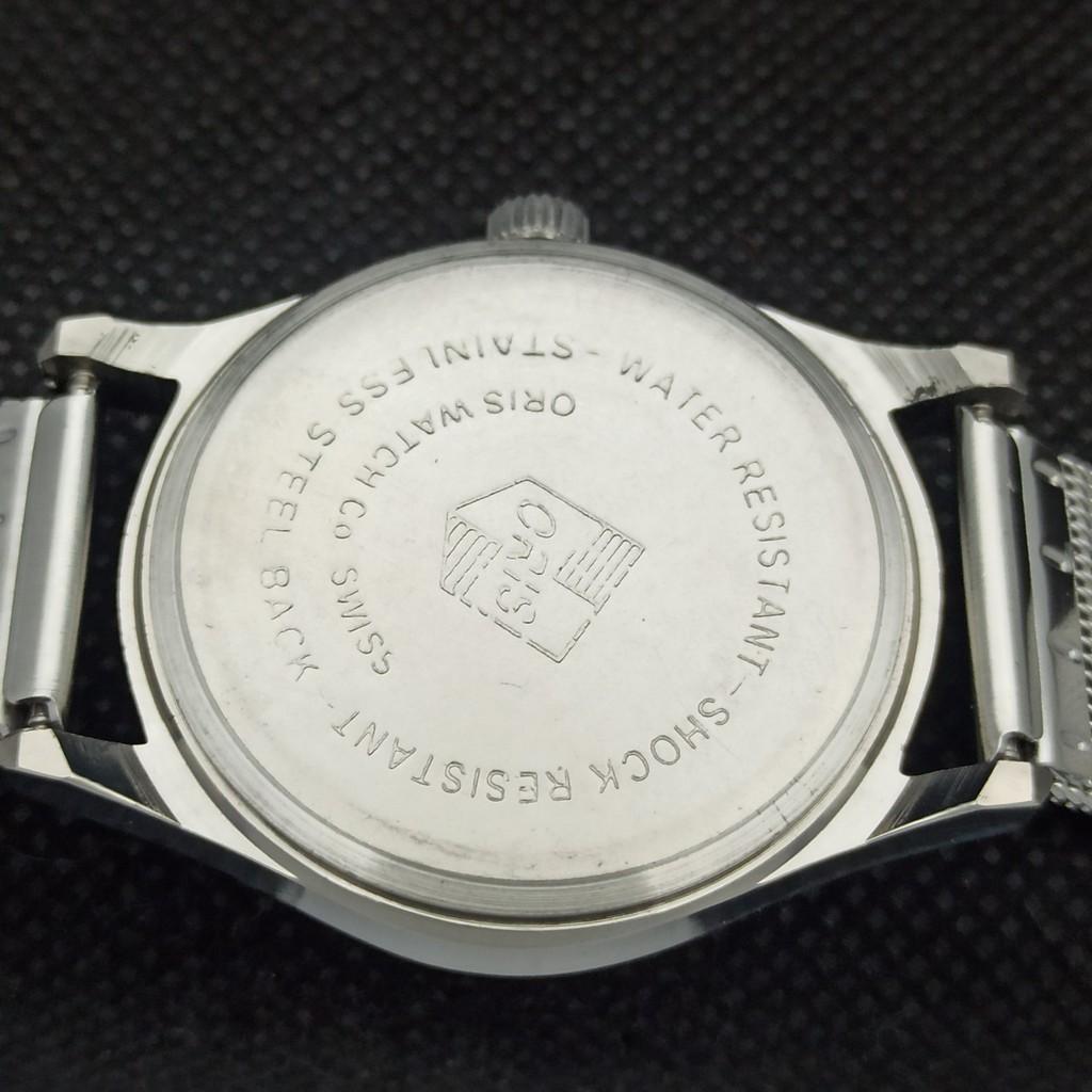 REFURBISHED ORIS WINDING SWISS MENS VINTAGE WRIST BLUE WATCH 558b-a296789-1