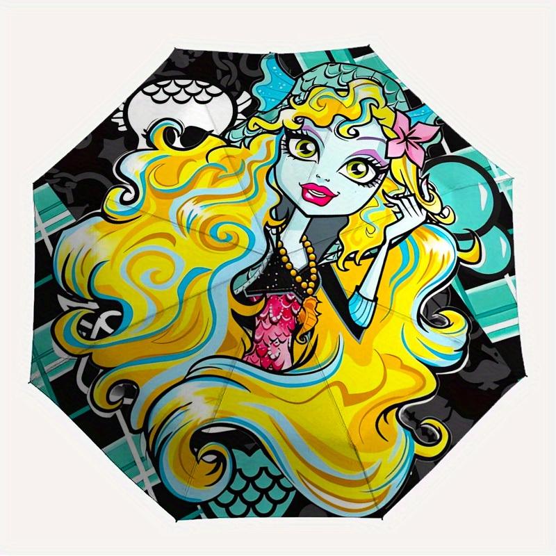 1pc Monster High, Mermaid Themed High-quality Umbrella,Automatic Opening and Closing Umbrella,Multi-functional Umbrella G0811106