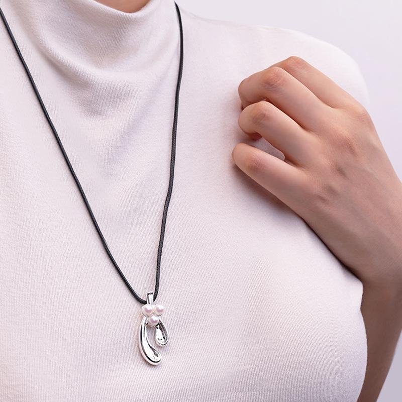 Серебряный Кролик Плетеная Шнуровая Колье - Повседневный Простой Модный Стиль