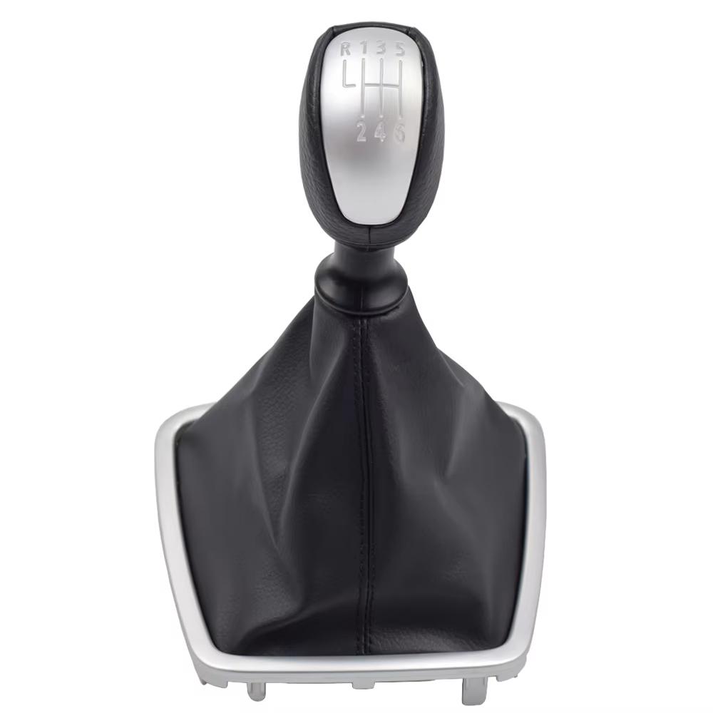 Car R6-Speed Gear Shift Knob Lever Change Leather Gearbox Shifter Cover For Renault Laguna 3 MK3 2007-14 Manual Car Accessories