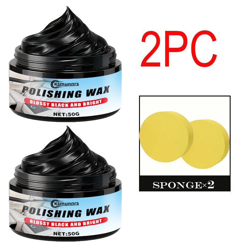 Interior Car Care & Exterior Plastic Restorer - Glossy Black Liquid Wax for Leather, Bumper, Wheels - Scratch Repair, Shine Enha