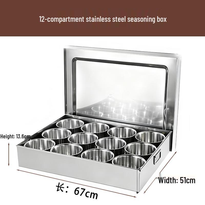 Lufenglai Stainless Steel Multi-Compartment Seasoning Box