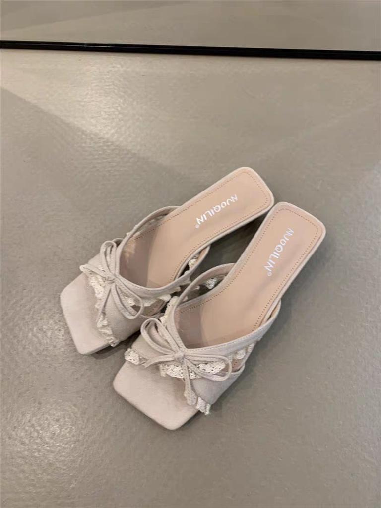 Fairy cool slippers female summer sweet with skirt bow open toe with sandals