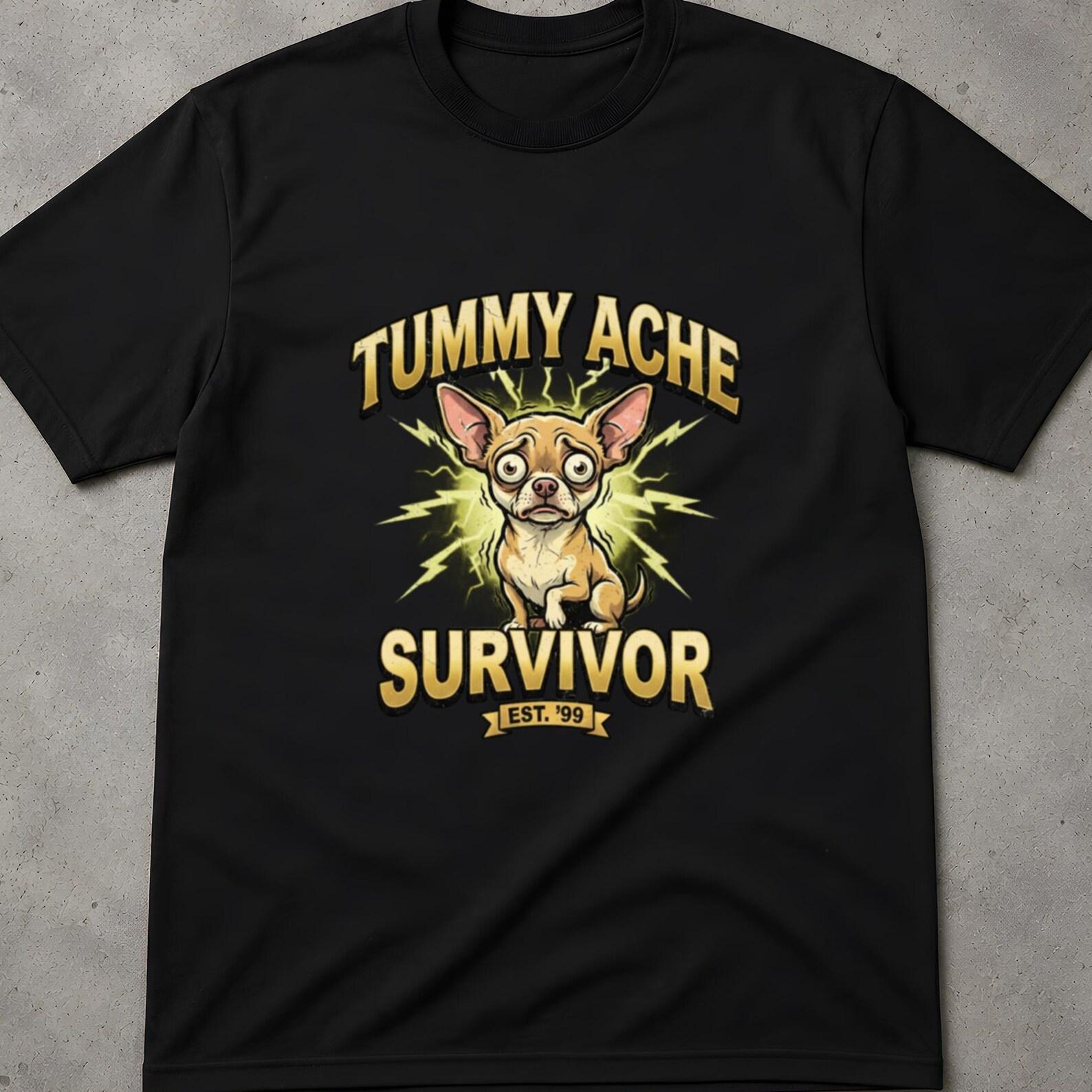 Survivor Meme Tshirt, Unwearable Shirts, Tummy Ache Survivor, Tummy Ache Shirt, Weird Shirts, Tummy Ache Survivor Raccoon Shirt, Funny Shirt 4XL