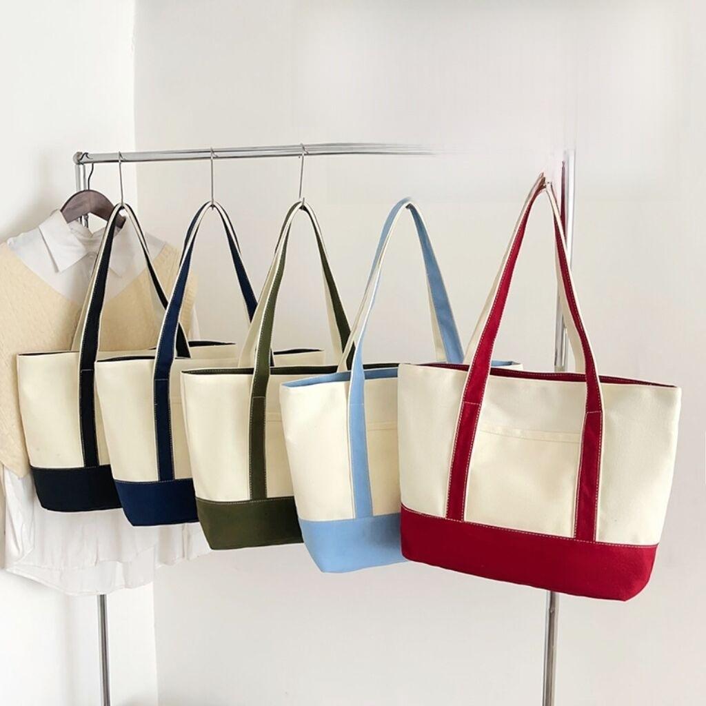 Borsa a Tote in Tela Personalizzabile Unisex Grande Capacità per Uso Quotidiano