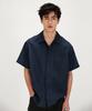 SHIRTER Pure Linen Short Sleeve Shirt (Navy)