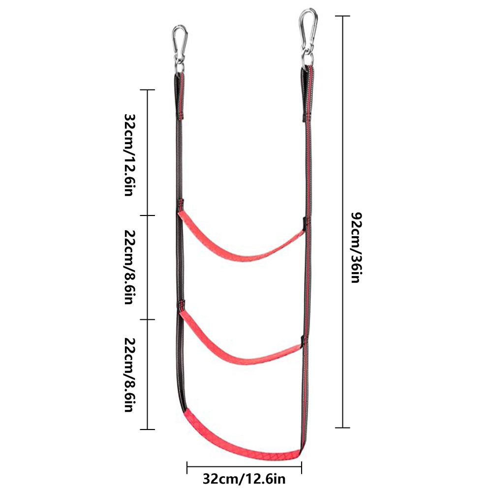 

3/4/5 ступенчатая веревочная лестница для лодки, складная подвесная веревочная лестница, легкая УФ-защита, портативная веревочная лестница, посадка на лодку Red-3 Step