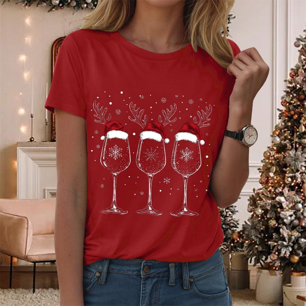 Women's Shirt Fashion Christmas Printed T-shirt