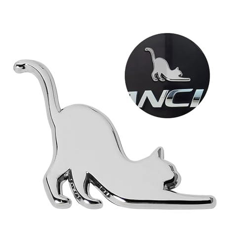 Futwod Car Emblem Cat Sticker Cute Cat Car Sticker Stylish Waterproof 3D 3D Sticker Cat Silhouette Hide Scratches Sticker Decoration Car Accessor