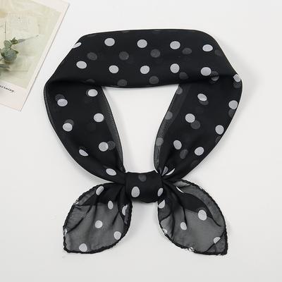 Summer Fashion Chiffon Polka Dot Scarf Ladies Head Neck Square Scarf Shawls Female Hair Ties Bands Neckerchief Shawl 65*65Cm