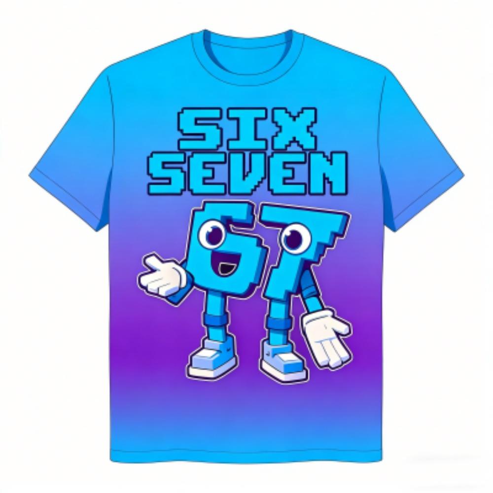 Sommer Mode Cartoon 67 Druck Herren T-Shirts Sommer Street Kurzarm Outdoor Freizeitkleidung für Herren und Damen T-Shirts Top