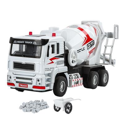 1/40 Odlewany Stop Metalu Elektryczny Model Samochodu Miksera Metalowy Ciężki Samochód do Mieszania Cementu Pojazdy Model Samochodu Dźwięk i Światło Zabawki dla Dzieci Prezent