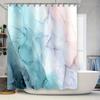 Marble Shower Curtain Blue Grey Teal Waterproof Bathroom Decor Modern Fabric Liner Vintage Pattern Home Textile Artistic Design