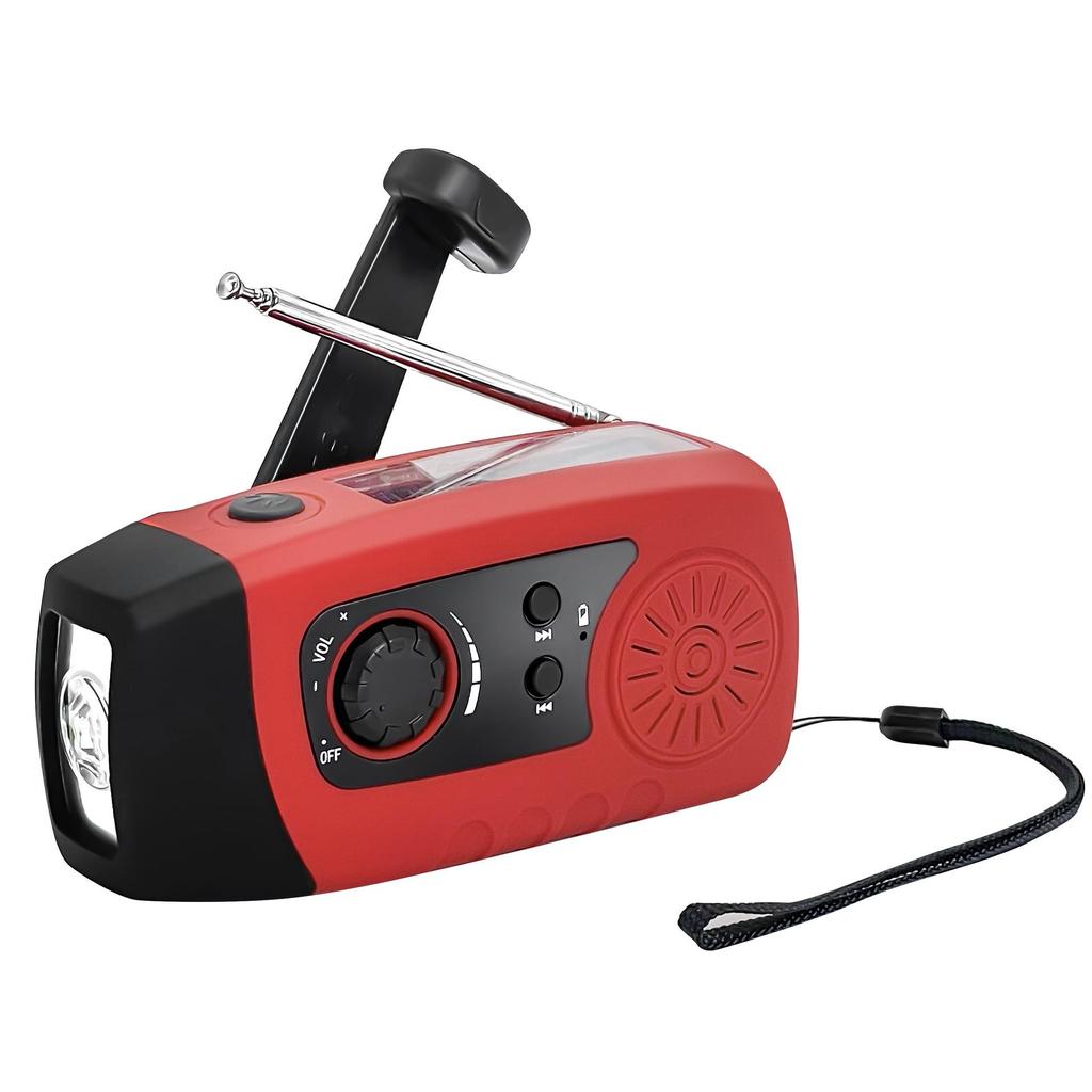Portable Emergency Hand-cranked Radio with Flashlight and Auto-Tuning