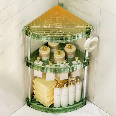 Corner Bathroom Counter Organizer Storage Rack Large Capacity 3 Tier 90 Degree