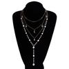 Multi-layer Bright Baroque Imitation Heart-shaped Pearl Neck Chain Necklace for Women, Cold Wind Sweater Chain