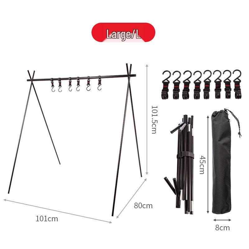 Kepulide Military Green Aluminum Camping Tripod Clothes Rack