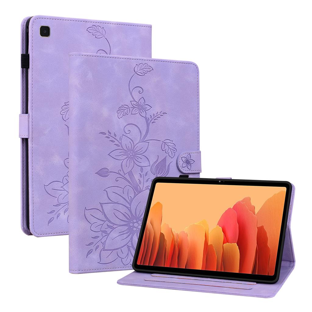Pro Samsung Galaxy Tab A7 10.4 (2020) (SM-T500 (Pouze Wi-Fi); SM-T505 (LTE)).Pouzdro na tablet z PU kůže s nádherným květinovým embosovaným designem