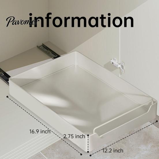 Pull Out Cabinet Organizer Fixed with Adhesive Nano Film Punch-free Heavy Duty Slide Pantry Shelves Sliding Drawer Shelf for Kitchen Living Room