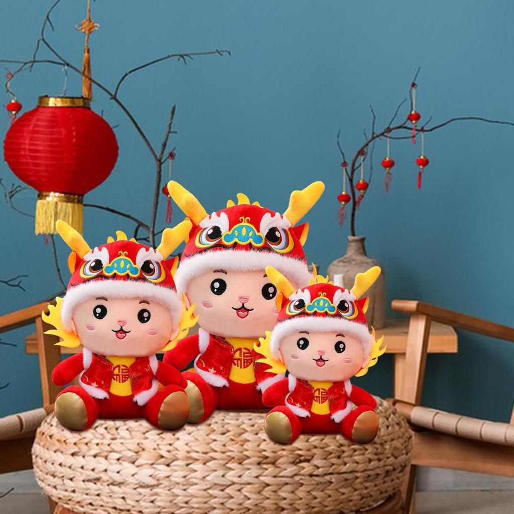 2024 Chinese Dragon Toy Dragon Doll Soft New Year Dragon Toy for Holiday Party