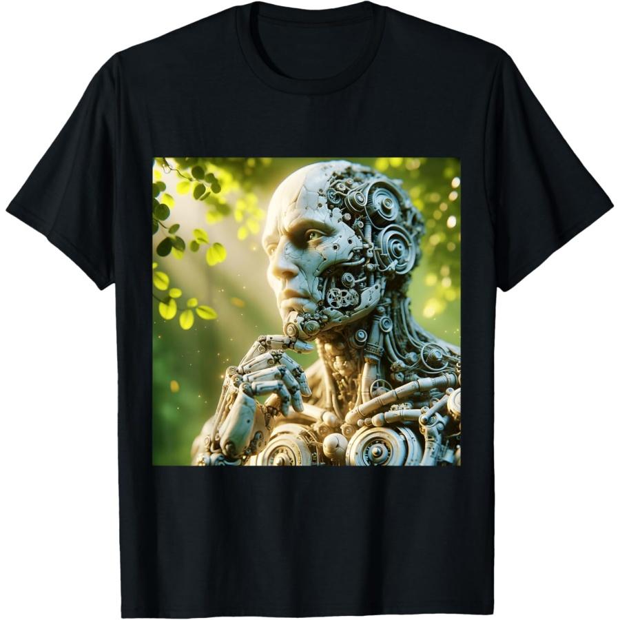 Fantasy Robot Face Sculpture T-Shirt S