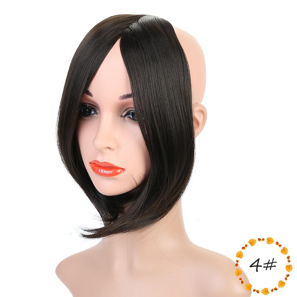 Lang klips foran Hår Bang Side Bangs Forlengelse av håret Ekte naturlig syntetisk smell Hårstykke