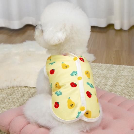 Dog T-shirts for Small Dogs Cute Fruit Print Sleeveless Pet Vest Breathable Button Down Puppy Clothes for Dogs Cats