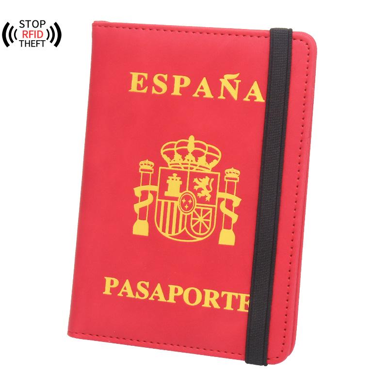 Luxury Spanish Anti-Magnetic Leather Passport Holder with Multi-Card Slots