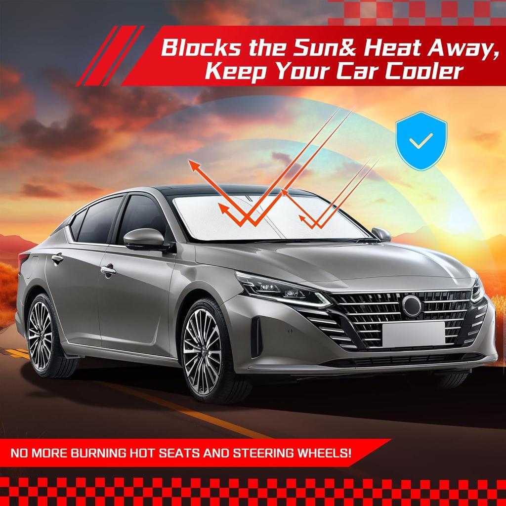 ARISMOTOR Windshield Sun Shade for Ni-ssan Altima 2019-2025, Custom Fit Foldable Front Window Sunshade Sun Visor Protector, Block UV Rays Keep Your