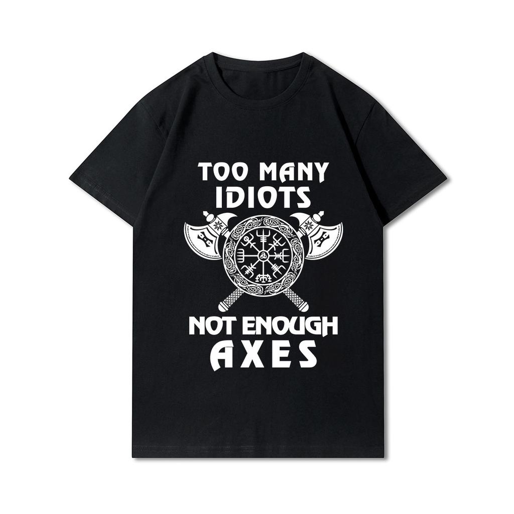 100% Cotton Summer Men T Shirts Viking Vintage Skull Beard with Headphone Printed Casual Top Tees