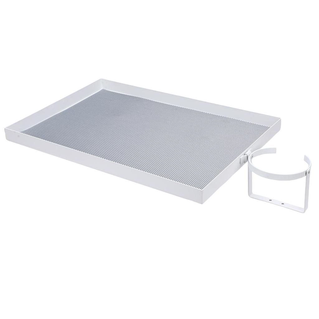 Bedside Shelf with Cup Holder Carbon Steel Bunk Bed Tray Clip On Nightstand with Hooks for College Dorm Room Table