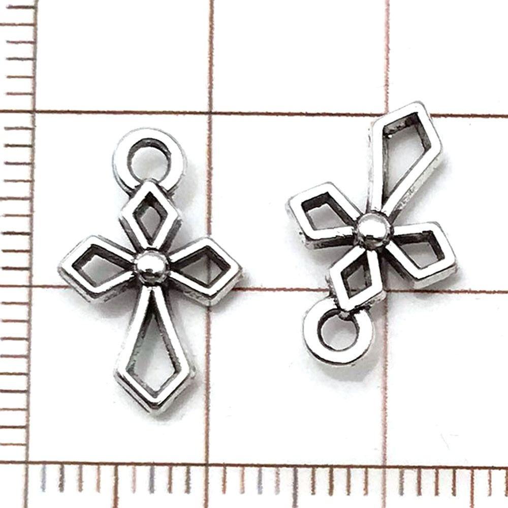 20Pcs Vintage DIY Bracelets Jewelry Making Materials Handmade Retro Cross Charms Alloy Handcrafts Cross Necklaces Earrings