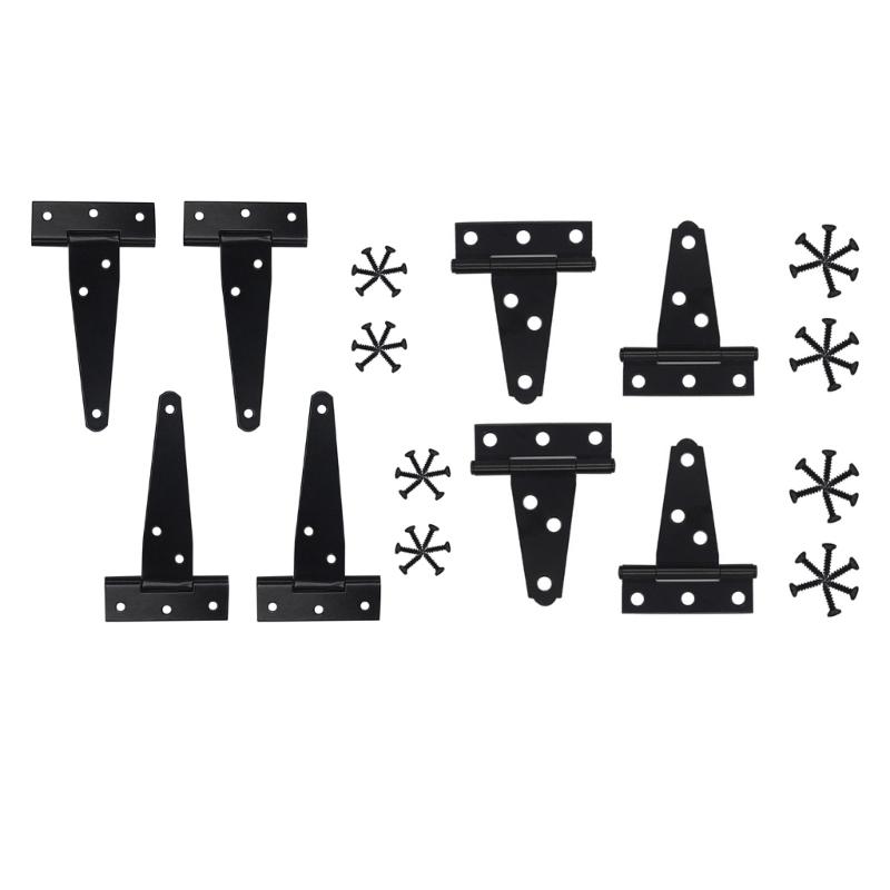 Heavy Duty T Hinges for Wood Door Wrought Iron Gate Hardware Rustproof T Hinges Set Simple Installs for Barns & Sheds