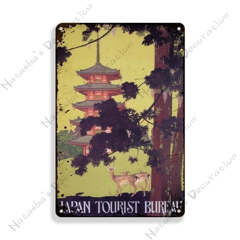 Metal Poster Japanese Ukiyo-e Retro Wall Art Vintage Home Bar Cafe Decor