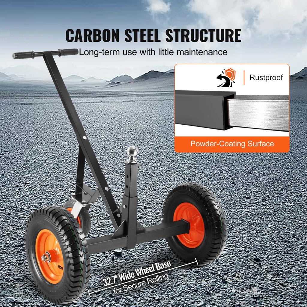 SucceBuy 1000lbs Tongue Adjustable Trailer Dolly Carbon Steel Trailer Mover Universal Wheel Parts for Moving RV Boat Camper Jack