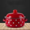 1.6/2L Tomaten Emaille Topf mit Deckel Suppentopf Küchenzubehör Kasserolle Nudel