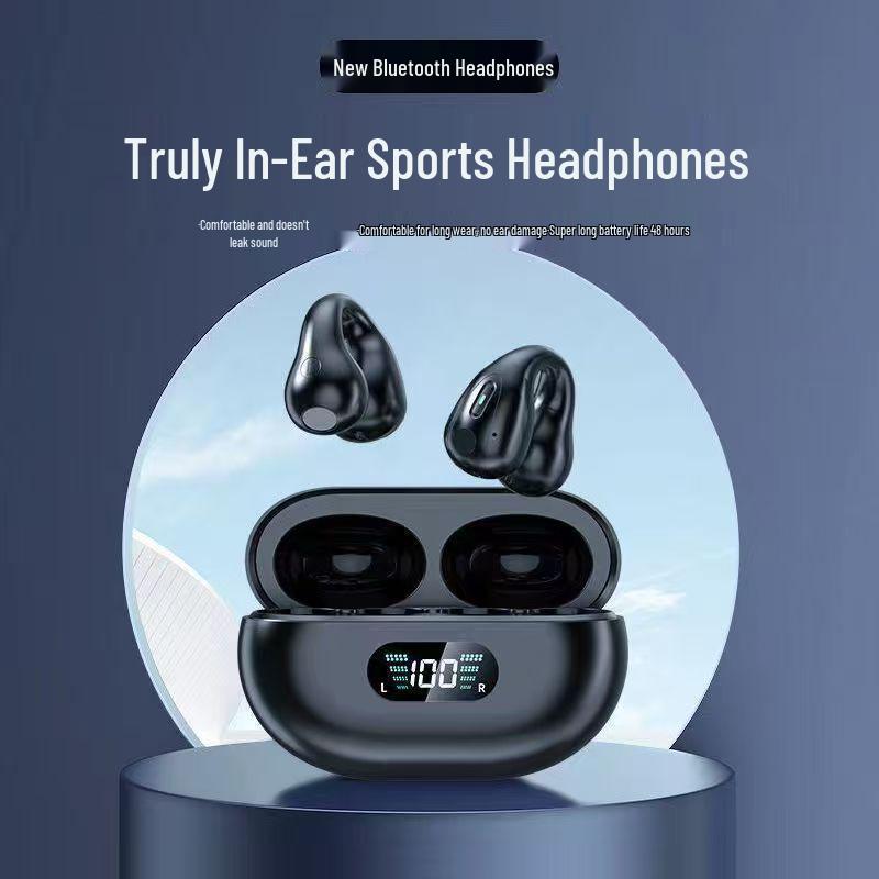Q80 Bone Conduction Clip-on Bluetooth Earbuds - HD Display, Long Battery Life, Comfortable Fit, High-Quality Sound.