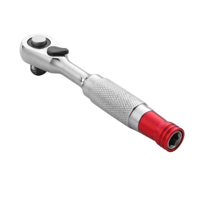 High Torques 1/4Inch Ratchet Wrench Socket with 2 Directional Mechanism and Swivels Head for Accessing Tight Confined Space