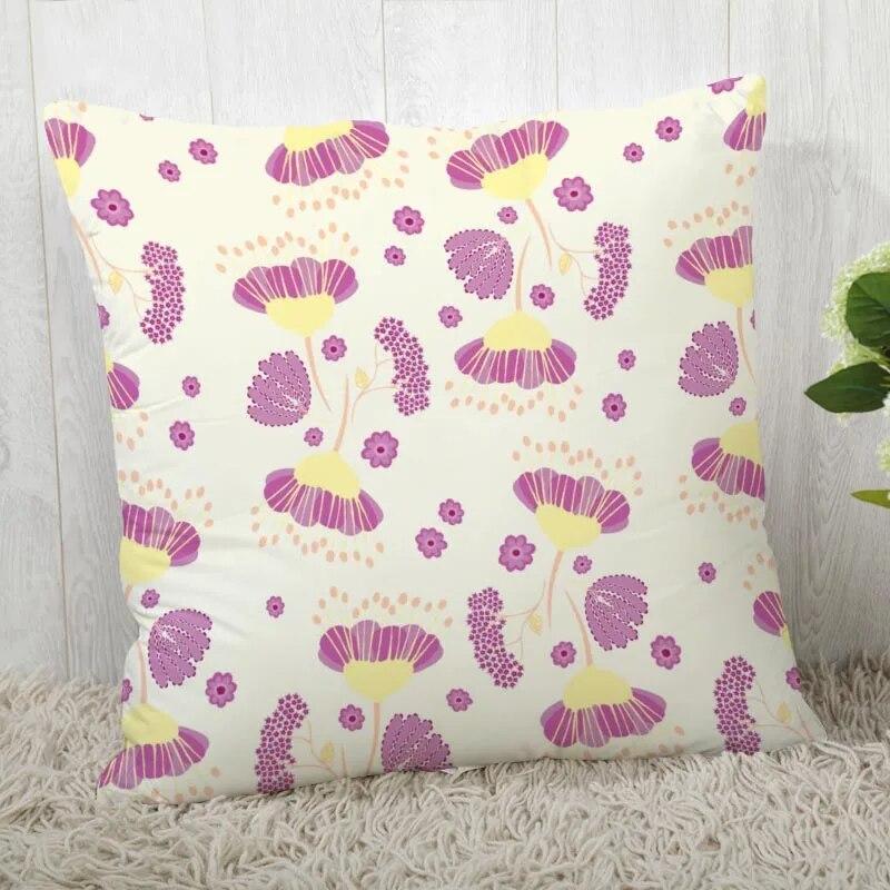 Pillowcase Flower Pattern Square  Christmas Zipper